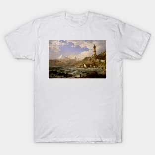 The Coast of Genoa by Jasper Francis Cropsey T-Shirt